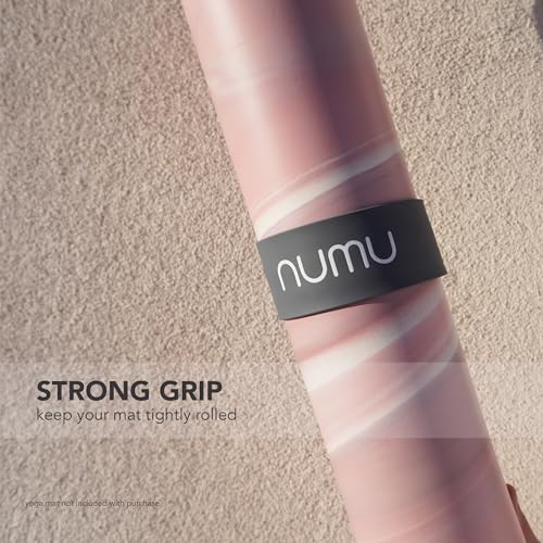 Numu Yoga Mat Strap Slap Band - Easy Snap On to Keep Exercise Mat Tightly Rolled and Secured for Yoga Mat Storage and Travel - color: Gray