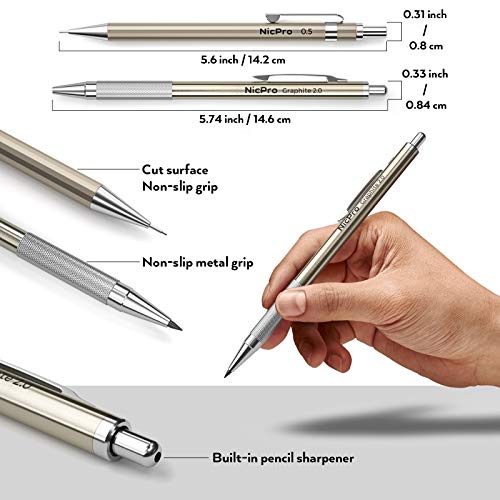 Nicpro 6 PCS Art Mechanical Pencils and Diary with Lock