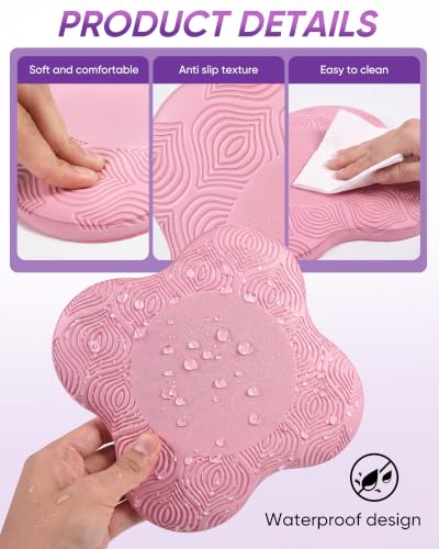 2-4 Pack Yoga Knee Pads, TPE Cushion for Pilates Exercise - color: Pink