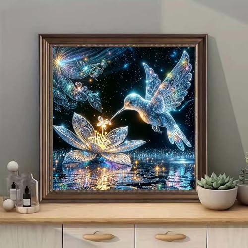 Hummingbird Diamond Art Kits For Adults,DIY Bird Diamond Painting Kits | Full Round Drill Diamond Dots For Adults,5D Gem Art Painting Kit Art And Crafts For Adults Home Wall Decor 14 X 14inch - color: Hummingbird Bird