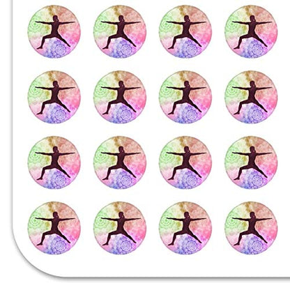 Warrior II 2 Yoga Pose Planner Calendar Scrapbooking Crafting Stickers - color: Clear, size: 200 0.5" Stickers