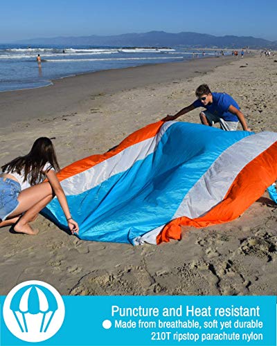ECCOSOPHY Sandproof Beach Blanket, Oversized Sand Free Mat 9x10 ft - color: Blue