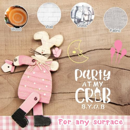 100 Pcs Small Stencils for Crafts, 2 Inch Reusable Cute Stencils for Painting on Wood DIY Craft for Drawing Templates Wall Home Decor Canvas Fabric (Baby Shower) - style: Baby Shower