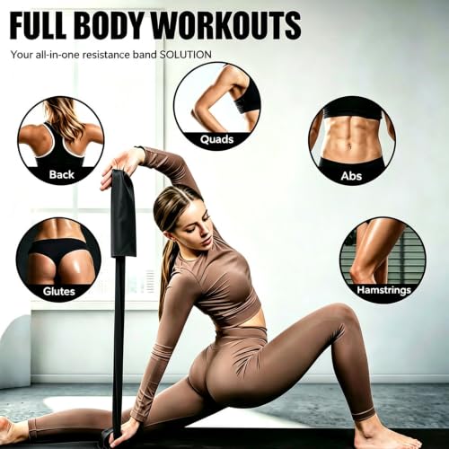 Resistance Bands for Working Out, Physical Therapy, Yoga & Pilates - color: Black