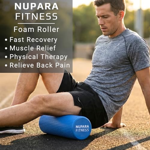 Foam Roller for Physical Therapy & Sports | Yoga Foam Roller | Foam Roller for Exercise, Foam Roller for Back, Foam Exercise Roller, Pilates Roller Foam - color: Dark Blue, size: 18 Inch - Large