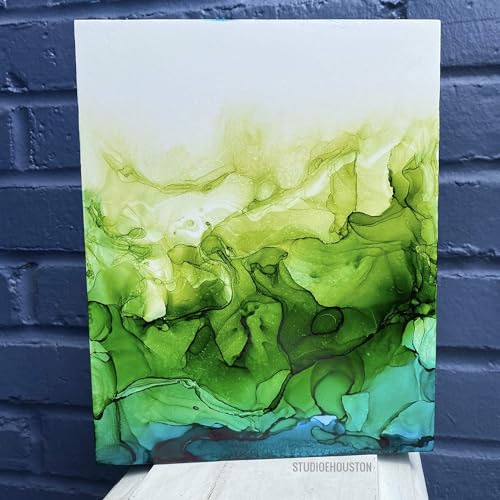 Pixiss Green Alcohol Ink Set - 5 Shades of Highly Saturated Alcohol Ink for Epoxy Resin Supplies, Yupo Paper, Tumblers, Coasters - Resin Colorant for Epoxy Resin and Resin Art Supplies - color: Greens