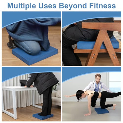 strongtek 360° balance board & blue foam pad – core stability & rehab training set