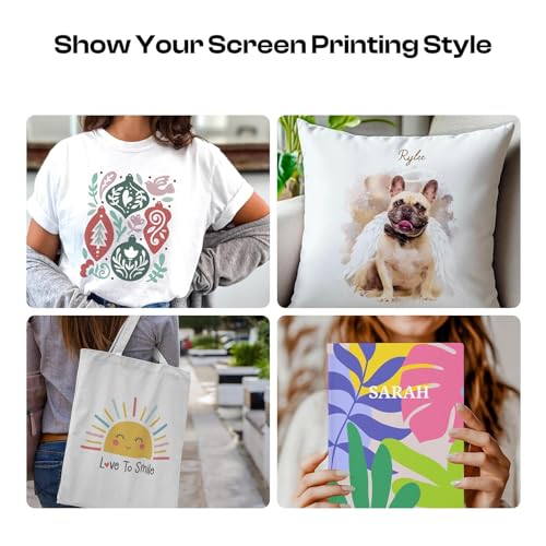 Caydo 8x10 Inch Wood Silk Screen Frame, 110 White Mesh for DIY Printing | includes screen printing squeegee, for T-shirts backpacks handbags, DIY printing, wood silk screen frame - size: 8 x 10 Inch