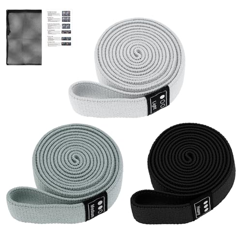 3-Pack Cloth Fabric Resistance Bands for Home Workout - color: Light Gray,Dark Gray,Black