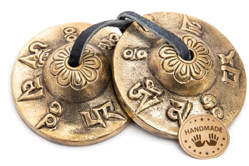 Tingsha Cymbals Bells - Easy To Play - Meditation Mindfulness Chime For Chakra Healing Spiritual Dharma Gifts Handcrafted Tibetan By Himalayan Bazaar (Ohm Mani) - color: Ohm Mani