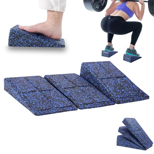 Slant Board 3 Pcs Squat Wedge for Calf Stretching - color: Black Blue Mixed