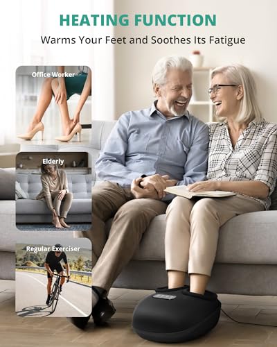 Medcursor Foot Massager with Heat, 2026 Upgraded Shiatsu Foot Massagers for Delivers Pain Relief, Tired, Plantar Fasciitis, Adjustable Air Pressure, Fits Up to 13" - color: Black