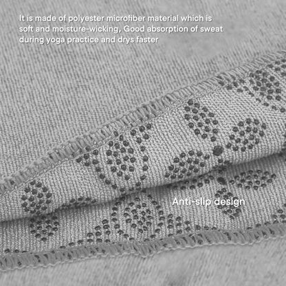 Yoga Towels, Non Slip Hot Yoga Mat Towel with Grip Dots,Super-Absorbent Soft Microfiber Yoga Blanket for Pilates, Fitness and Workout 72inch x 24inch - color: Grey