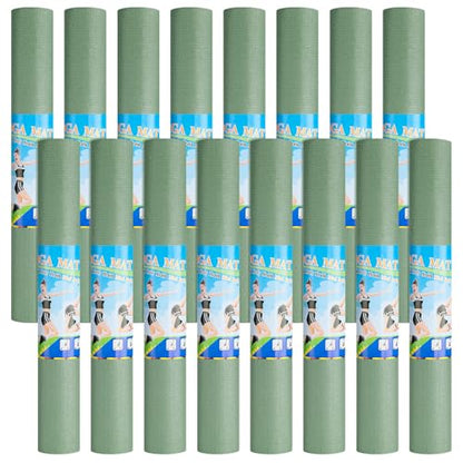 Funtery 3 mm Thin Yoga Mats Bulk, 68 x 24 Inches Lightweight PVC Exercise Mats Non Slip Workout Fitness Pads for Yoga Pilates Stretching Classes Gym Home Studio - color: Matcha Green