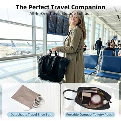 Everyday Bag Tote for Women, 25L Lightweight Spacious Gym&Work - color: Black