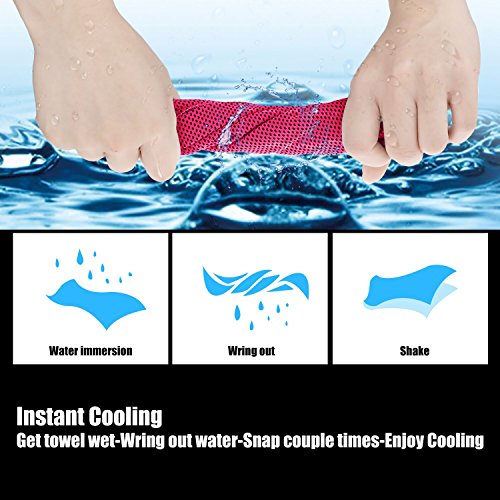 Cooling Towel (Pack of 20, 40"x12") with Pouches for Sports - color: 4grey4green4blue4red
