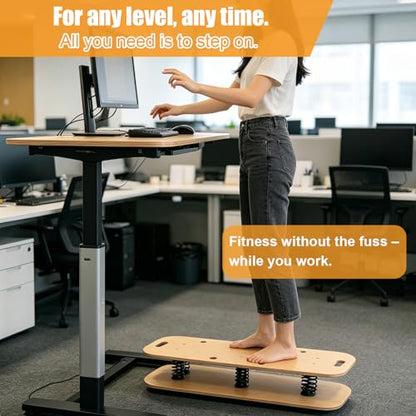 Wooden Balance Board – 400 lbs Capacity 360° Dynamic Spring Rebound Wobble Board Exercise Equipment Balance Trainer for Adults Kids Core Strengthening Standing Desk Physical Therapy Surf Training Home Workout
