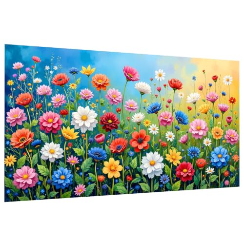 JOOZ Large Diamond Art Kits for Adults - 5D Flowers Diamond Painting | Round Drill| Premium Canvas| Clear Symbols| Bright Colors| Fun and De-Stress| Gem Art| Home Wall Decor| Gift| 27.5x15.7 Inch - color: Flowers 057