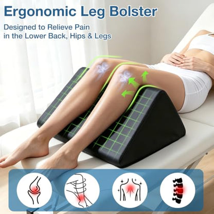 Under Knee Wedge Pillow, 20 x 16 x 12 in Triangle Bolster for Massage Table