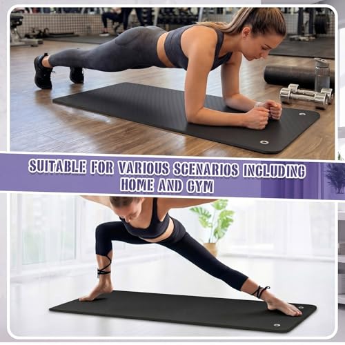 Briwooody Yoga Mat Wall Mount with Holes - color: Black, size: 56"x24"x5/8''