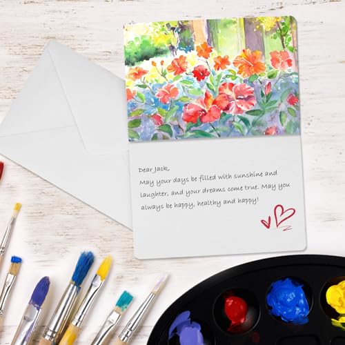 Mototo 30 Set Blank Watercolor Cards with Envelopes 5 x 7 Inch DIY Painting | 140lb/300GSM Single Blank Watercolor Card with Envelope Bulk for Birthday Christmas Handmade Greeting Holiday Card Giving Art - color: 5 x 7 inches, 30 Set