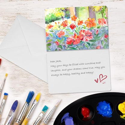 Mototo 30 Set Blank Watercolor Cards with Envelopes 5 x 7 Inch DIY Painting | 140lb/300GSM Single Blank Watercolor Card with Envelope Bulk for Birthday Christmas Handmade Greeting Holiday Card Giving Art - color: 5 x 7 inches, 30 Set