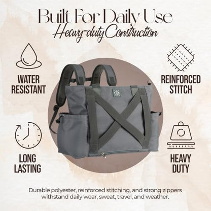 Yoga Mat Bag - Convertible Crossbody Yoga Bag, Travel Tote Back Pack - color: Grey