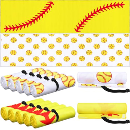 FuWeave 12 Pcs Softball with Snap Cooling Towels Gifts 40 x 12 Inch - color: Softball With Snap, size: 40 x 12 inches