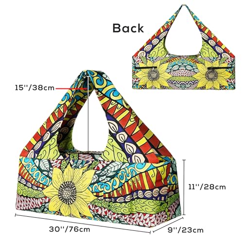 Yoga Mat Bag - Large Yoga Bag with Yoga Mat Strap, Zipper and Pockets - Yoga Bags and Carriers Fits All Your Stuff - Personalized Yoga Mat Bags for Women Fits Most Size Mats - color: Sunflower