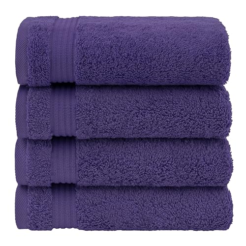 American Veteran Towel, Hand Towels for Bathroom Set of 4, 100% Cotton Turkish Hand Towel Sets, Soft Hand Face Towels, Purple Hand Towels - color: Purple, size: 16x28