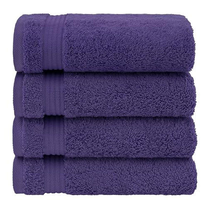 American Veteran Towel, Hand Towels for Bathroom Set of 4, 100% Cotton Turkish Hand Towel Sets, Soft Hand Face Towels, Purple Hand Towels - color: Purple, size: 16x28
