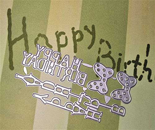 Letter Happy Birthday Thank You Mr&Mrs Best Wishes Happy Anniversary Heart Metal Cutting Dies Stencil DIY Scrapbooking Embossing Tool DIY Paper Cards Album Decoration (Happy Birthday) - style: Happy Birthday