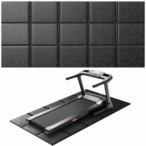 Treadmill Mat for Carpet & Hardwood Floors, 79''x39'', Under Equipment Mat | Non-Slip, Waterproof, Noise & Shock Absorbing: For treadmills, walking pads and exercise bikes on carpet or hardwood - size: 79"L x 39"W x 0.16"Th