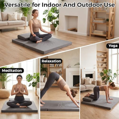 31.5in×31.5in Foldable Meditation Cushion Mat with Removable Cover