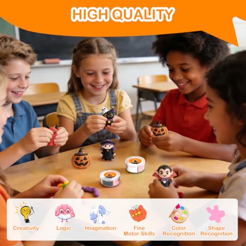 Air Dry Clay Kit - 12 Halloween Modeling Clay for Kids, Complete DIY Clay Craft Set with Sculpting Tools & Step-by-Step Tutorials, Ultra Soft & Non-Sticky Clay, Gift Ideas for Halloween - color: Clay Halloween Kit