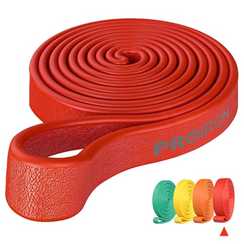 PROIRON Resistance Bands Pull Up Bands Comfortable Exercise Bands Anti-Slip Workout Bands for Pull up Dip Squat Gym Workout Physical Therapy Stretch Bands for Men & Women,Length 81.89in - color: #4 Red 50-125LBS, size: Round Edge