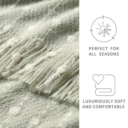 BOURINA Faux Throw Blanket, Soft Sofa Bed Blanket, Sage Green 50x60 inch - color: Sage Green