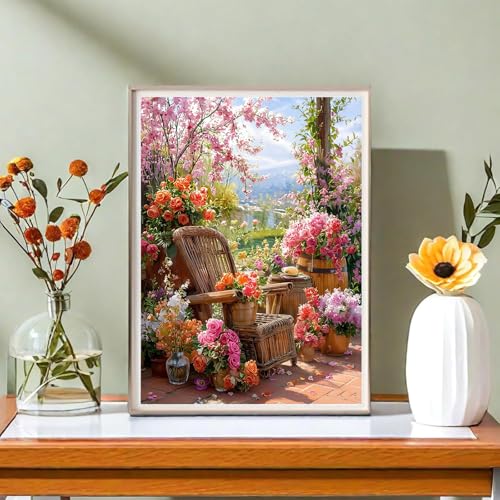 NDNXYXGS Flower Paint by Numbers Kit for Adults,DIY Painting Kits on Canvas, Color by Numbers,Large Adult Paint by Number for Gifts,Home Wall Decor. - color: Flower