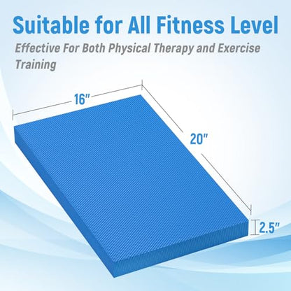 Balance Pad, 20"x16"x2.5" Non-Slip TPE Knee Cushion - color: Blue - XL - 20" x 16" x 2.5"