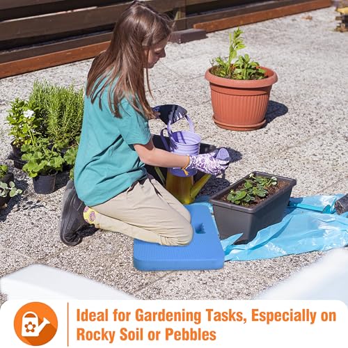 Gardzen 3-Pack Extra Thick Garden Kneeling Pad | EVA Foam Kneeler Pad for Gardening, Baby Bath, Yoga, Pilates, Exercise, 18" x 11" x 1.5", Blue - size: 18" x 11" x 1.5" - 3 Pack