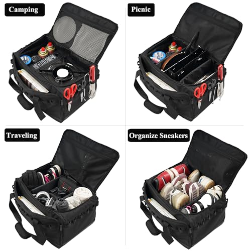 COOZMENT 35L Camping Bag,Tactical Duffle Bag with Waterproof Bottom,Shoe Bag for Travel/Outdoor with 3 Adjustable Dividers,Picnic Camping Organizer,Multi-functional Duffel Bag for Camping/Sports/GYM - style: Standard Style