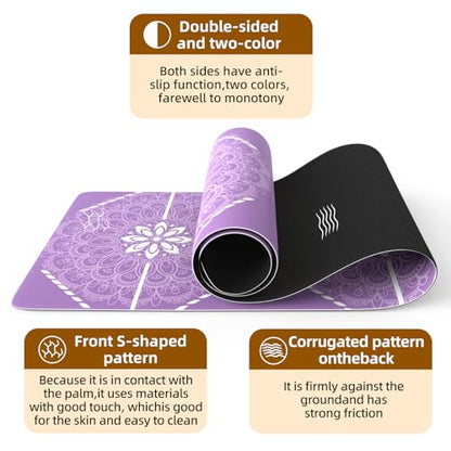 FOLAI Extra Thick Yoga Mat 6mm - color: body line purple