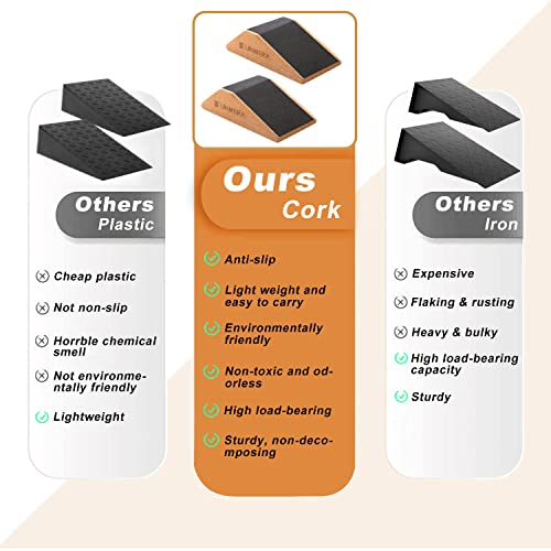 UNMERA Squat Wedge Block Non Slip for Heel Elevated Squats, 2PCS - color: Wood Color