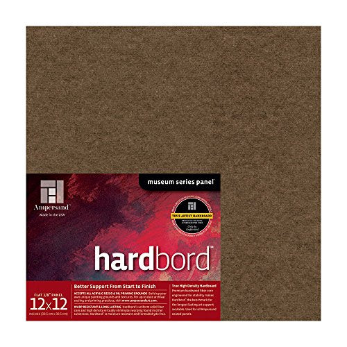 Ampersand Museum Series Hardbord for Painting and Mounting, 1/8 Inch Depth, 12X12 Inch (AMHB122) - color: 1/8 Inch Depth, size: 12X12