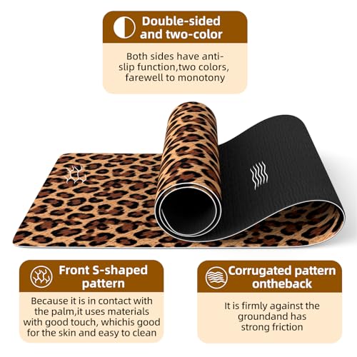 FOLAI Extra Thick Yoga Mat 6mm，pilates mat thick - Non-Slip Exercise Mat for HIIT, Pilates & Home Workouts & Workout with Free Carry Strap