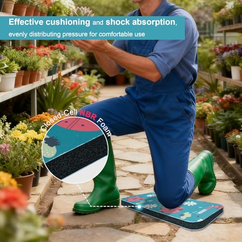MELOTOUGH Garden Kneeling Pad, 1" Thick Soft NBR Foam Kneeling Pads for Gardening, Cleaning, Work - Lightweight & Comfortable, 15.75"x7.2" (Ladybug) - color: Ladybug