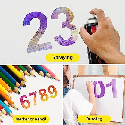 17 Inch Large Number Stencils - Reusable Plastic Digital Stencils for Cake, Address, Painting - size: 17 Inch