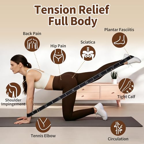Stretch Strap, Yoga Stretching Band, Elastic Stretching Strap, Yoga Stretch Strap with 8 Loops, for Effective Stretching - color: Gray