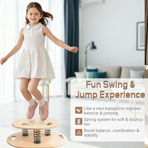 Balance Board & Wobble Board with Spring System,Proprioception Trainer for Physical Therapy,Rehabilitation, Posture & Coordination,Balance Board for Adults,Seniors & Kids