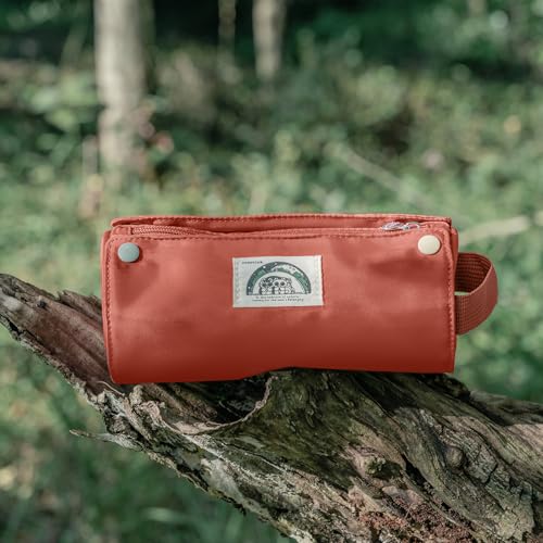 Lanxivi Large Capacity Pencil Case Roll Up Design Multifunctional Pencil Holder Pouch Stationery Pen Bag for Teen Girls and Boys Camping style - Orange Red - color: Orange Red